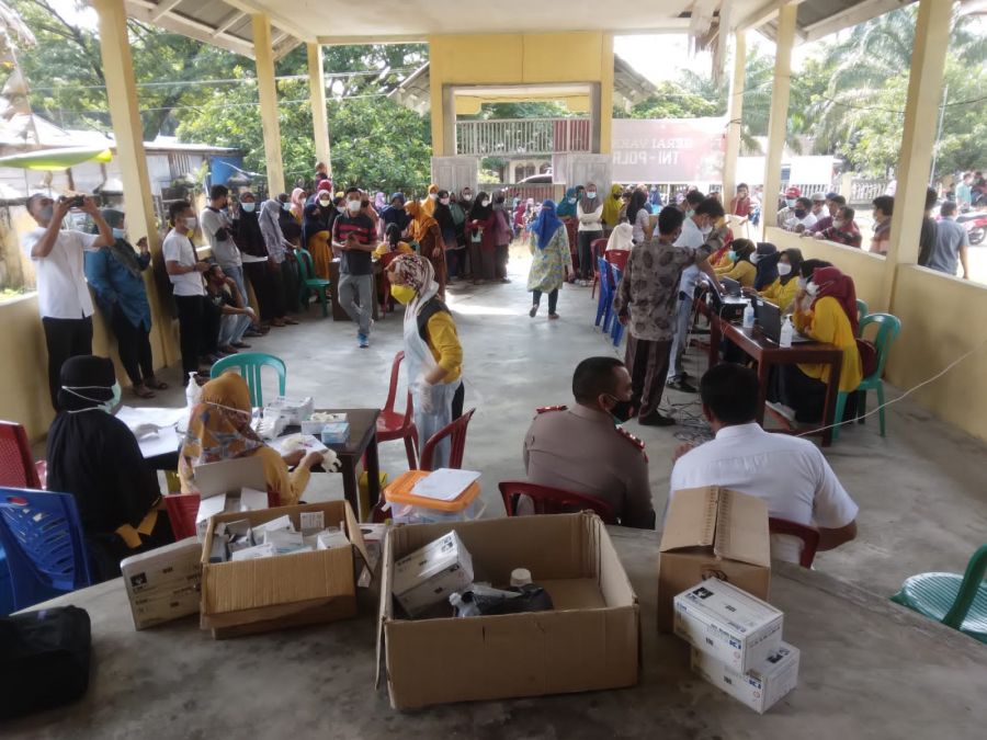 Kapolres Kuansing Tinjau Kegiatan Vaksinasi di Dua Kecamatan