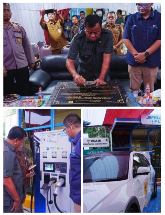 Pertama di Kuansing, Bupati Resmikan Stasiun  Pengisian Kendaraan Listrik
