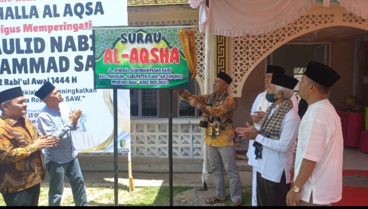 Plt Bupati Suhardiman Amby Resmikan Surau Al Aqsha Desa Pasar Baru